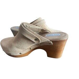 Steve Madden Hilde Klicky Clogs Suede Leather Tan Women 8M Studded Y2K Style